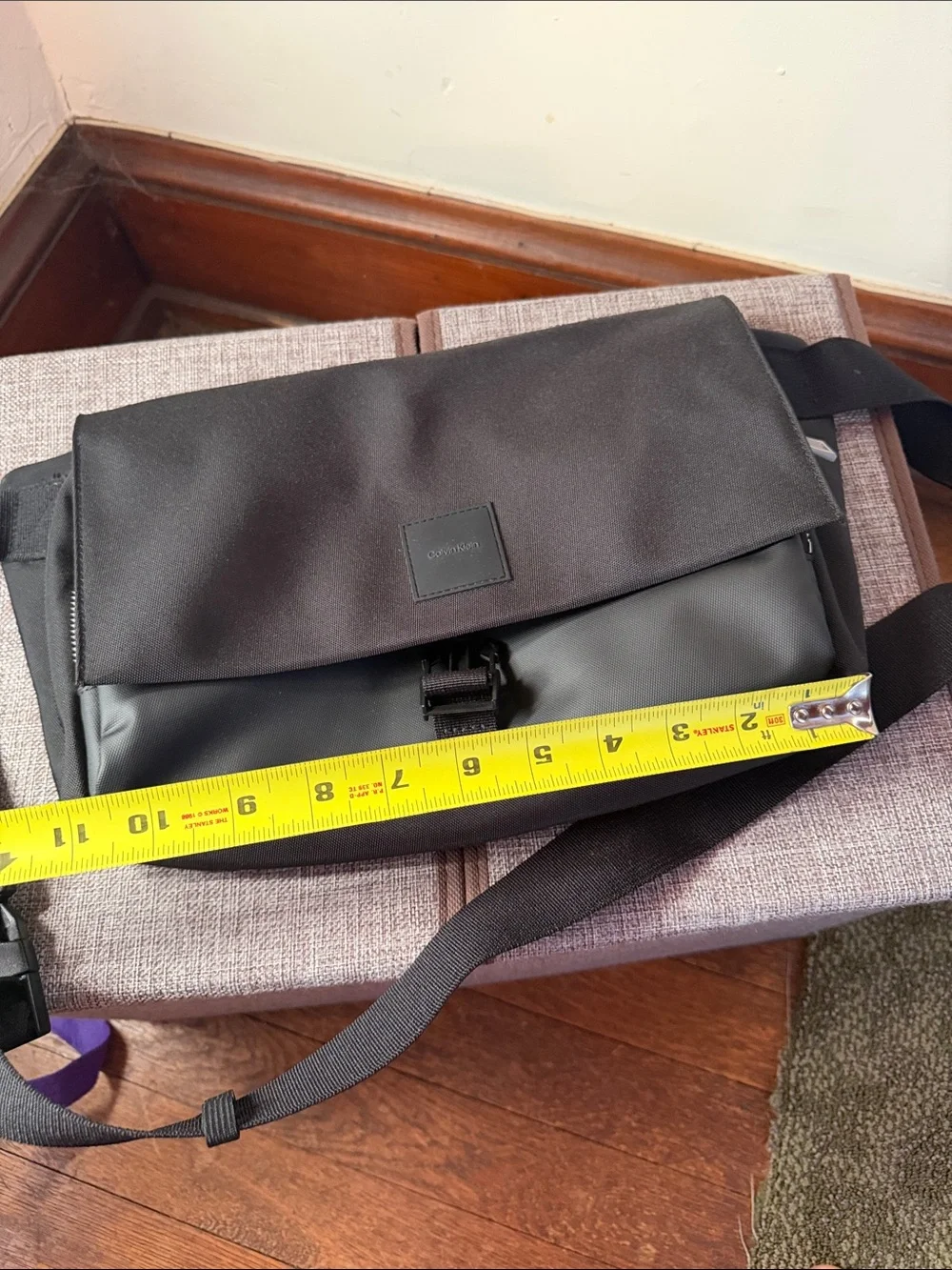 Calvin Klein Black Nylon Messenger Crossbody Bag